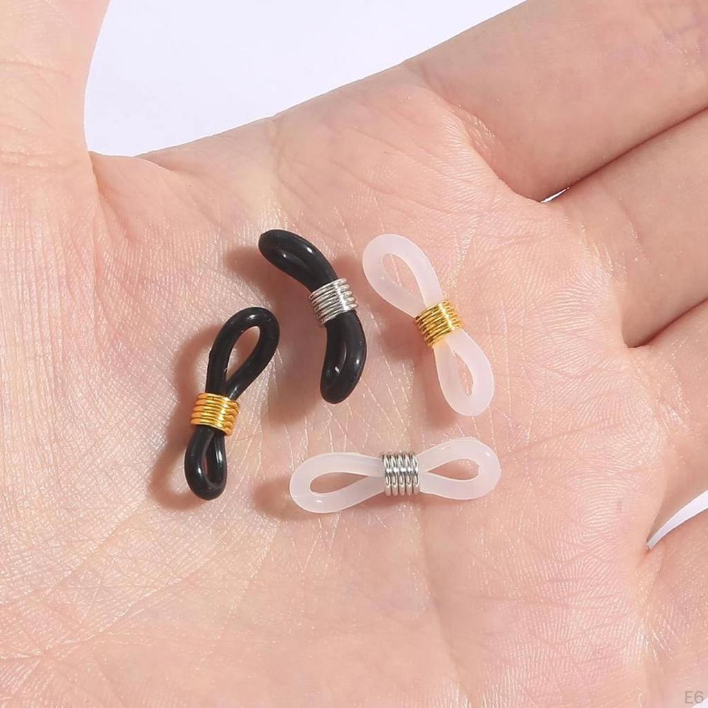 50 Pcs Eyeglasses Chain Ends Anti Silicone Rubber Connector Holder Retainer for Eyeglass Necklace