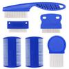 Flea Comb Set, Stainless Steel Louse Comb and Steel Grate 6-piece Set