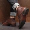 Handcraft Retro Men Leather Boots 2024 New Autumn Men Shoes Big Size 38 46 Casual British Basic Men Western Boots