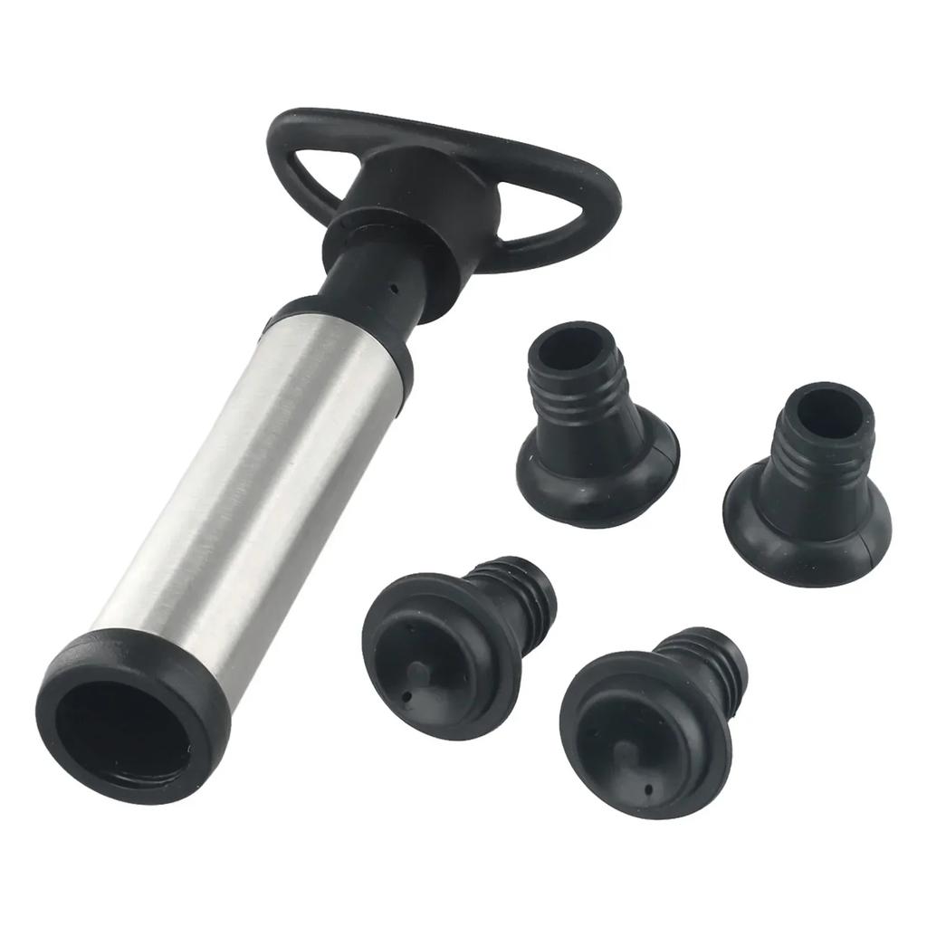 Bottle Stoppers Vacuum Pump Accessories Black-silver Saver Pump Stainless Steel Wine Sets Easy To Use High Quality