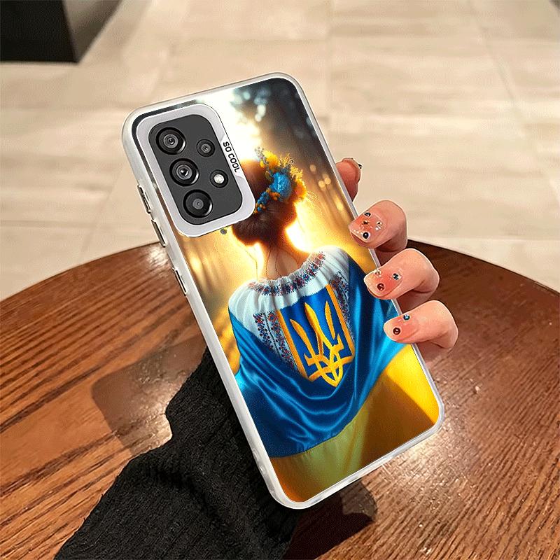 Blue Yellow Ukrainian Girl Soft Phone Case for Samsung A17 A16 A15 A14 A13 A57 A56 A55 A54 A53 A37 A36 A35 A34 A33 A26 A25 A24 A