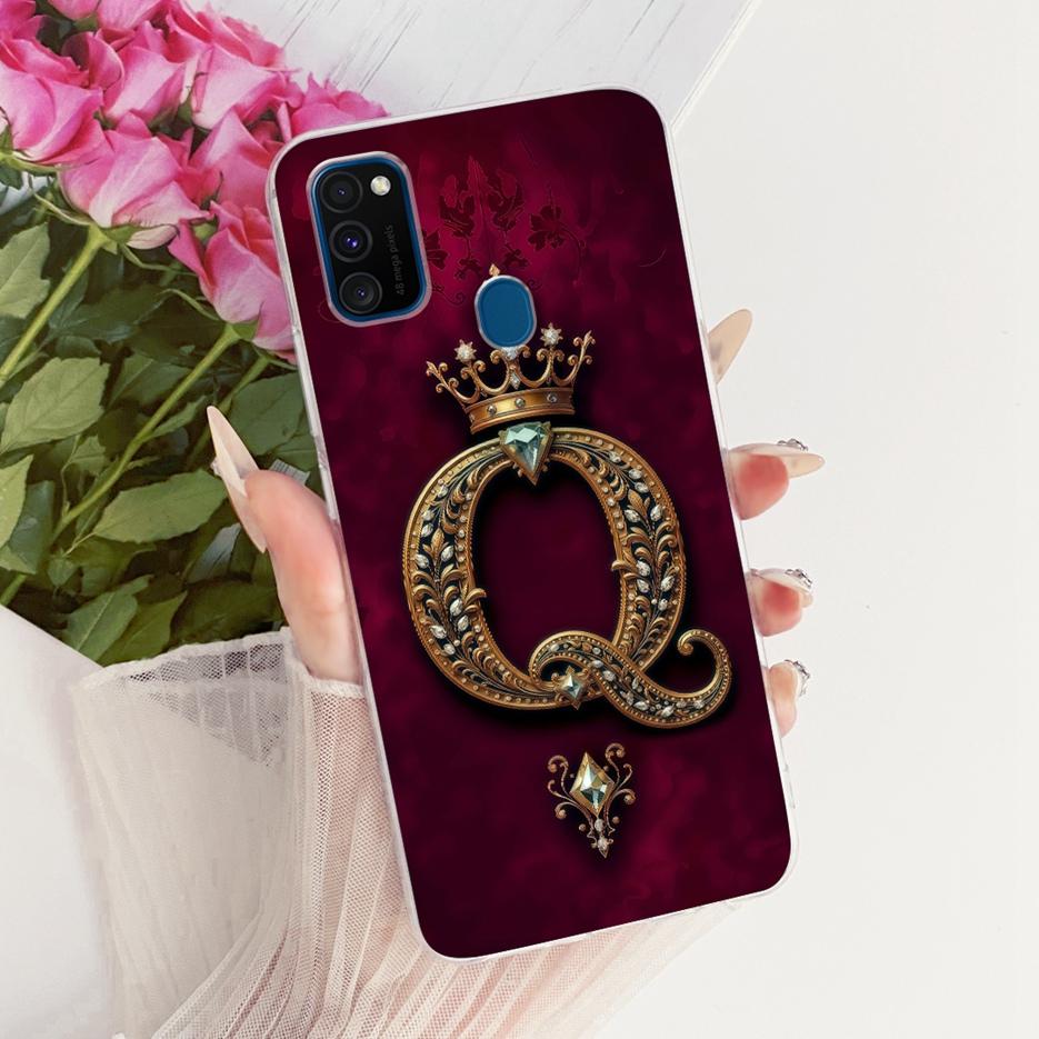 For Samsung Galaxy M21 Case SM-M215F Luxury Crown Letters Cover Soft Silicone Case For Samsung M21 2021 M 30 S Galaxy M30s Shell