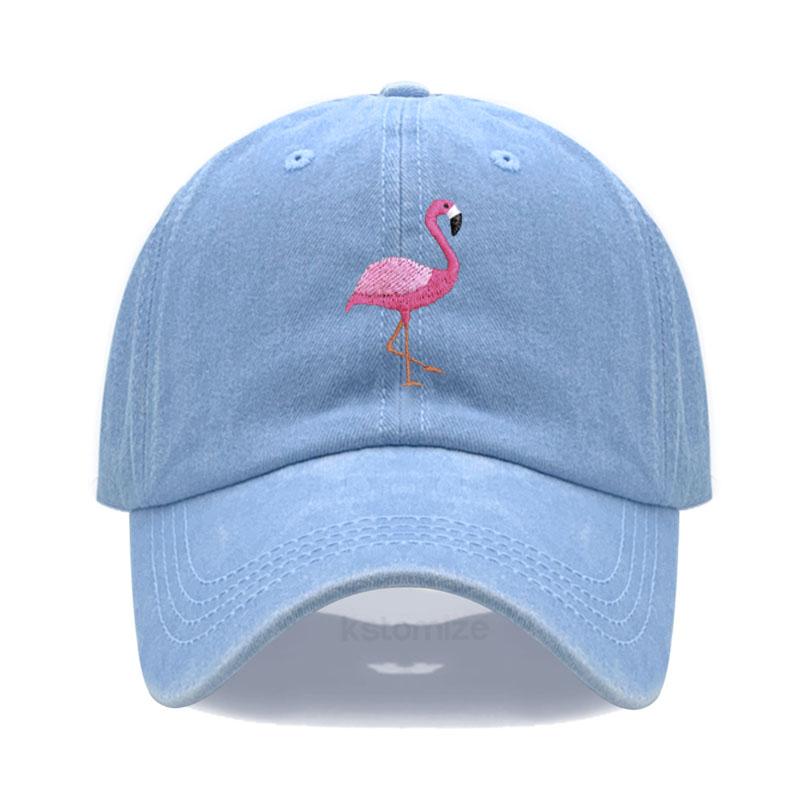 Animal Embroidery Flamingo Baseball Caps For Men Women Retro Soft Washed Cotton Dad Hat Snapback Cap Dropshipping