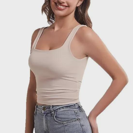 Maiou de vară pentru femei cu gât pătrat și fără mâneci - Design elegant