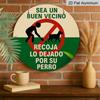 2D Flat Sign, Dog Owners' Warning About Mess with Feces - Aluminum Round Sign Featuring a Dog And Poop Design, Wall Decoration for The Garden And