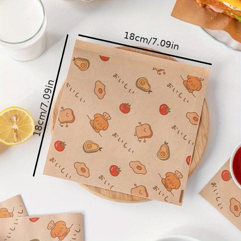 Sandwich packaging paper, foldable and cuttable, suitable for household microwave and oil proof packaging, commercial food grade special paper bags