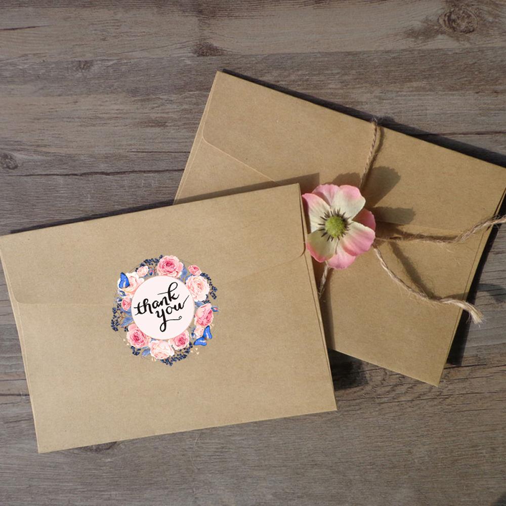 100-500pcs Heart Thank You Sticker Wedding Party Festival Favors Paper Sticker Decorative Envelope Package Seal Sticker Stickers