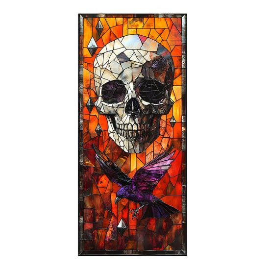 Halloween Window Cling Waterproof PVC Skull Spider Pumpkin Witch Grim Reaper Static Glass Sticker Home Office Party Decoration Decal