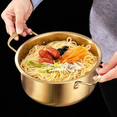 Kore Ramen Erişte Tenceresi Saplı, Hızlı Isınma, Paslanmaz Çelik Taşınabilir Çok Amaçlı