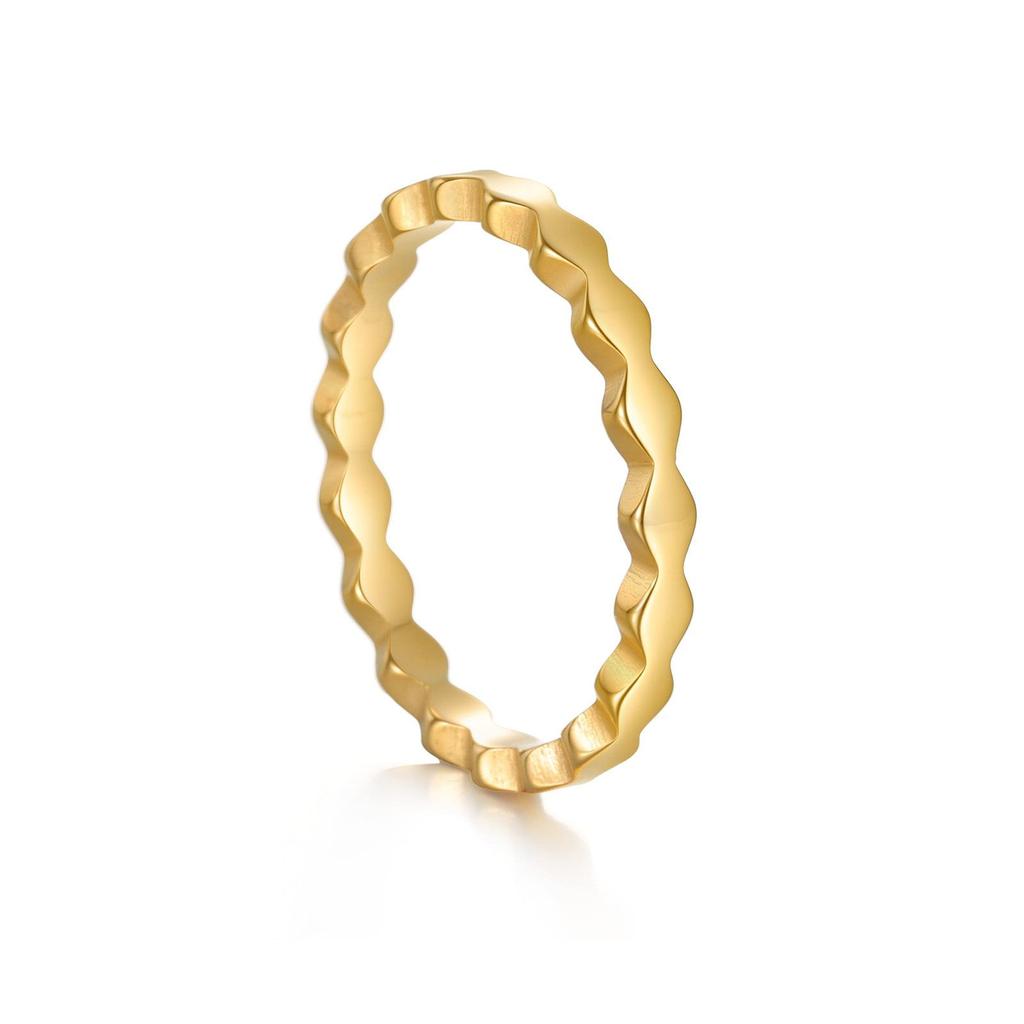 Women's 18K Colorfast Stainless Steel Cross Ring - 2026 Luxury Style, Simple High-End Plain Band, Versatile and Durable.