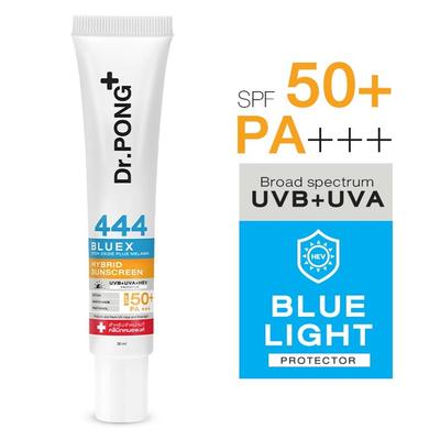 Dr.PONG+ 444 BlueX geležies oksido ir melanino hibridinis kremas nuo saulės SPF50 Ectoin Niacinamide 30 ml. x 1/3 vnt