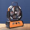 Portable Silent Camping Fan with Light & USB Charging - Large Capacity Outdoor & Fishing Oscillating Fan