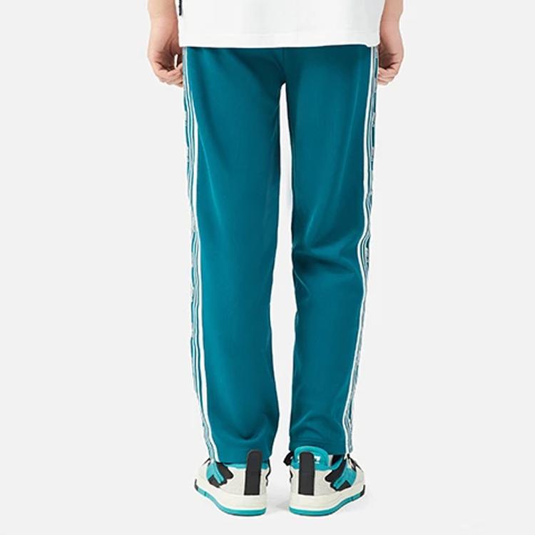 Li-Ning Fashion Series Side Stripe Straight-Leg Knit Sweatpants Unisex Bottoms Dark-Spruce-Green AKLS869-4