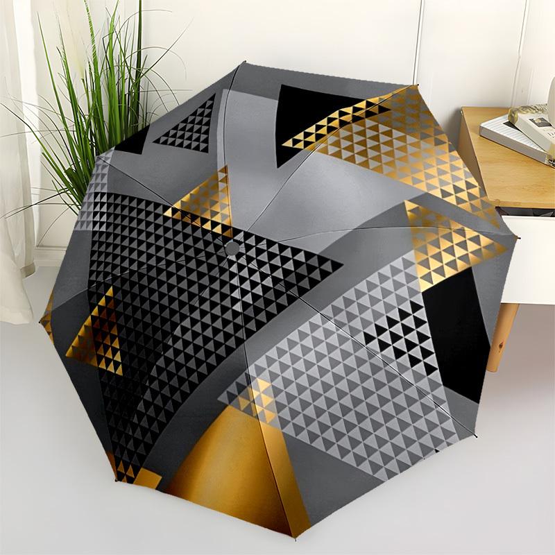 

1pc Geometric Pattern Automatic Opening/Closing Umbrella with Operation & Windproof Canopy yy260311079