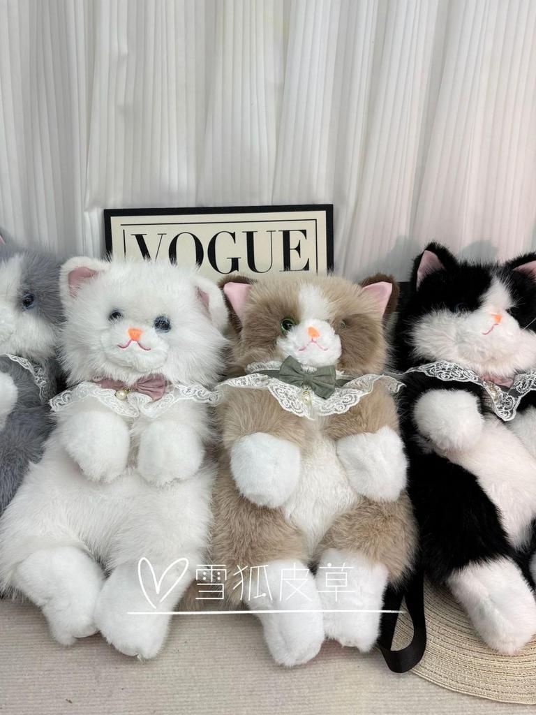 Musical Cat Plush Backpack Doll – Cute Gift for Girls and Kids