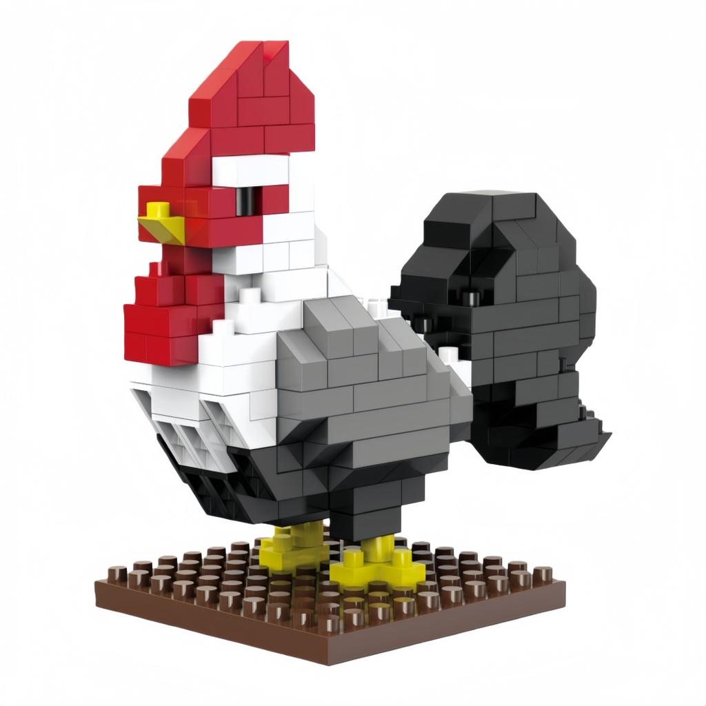 KNEW BUILT 3D Pet Micro Mini Building Block Toy-ToucanPelicanRoosterSeagullMacaw-Fun & Educational GiftKids Favorite Animal