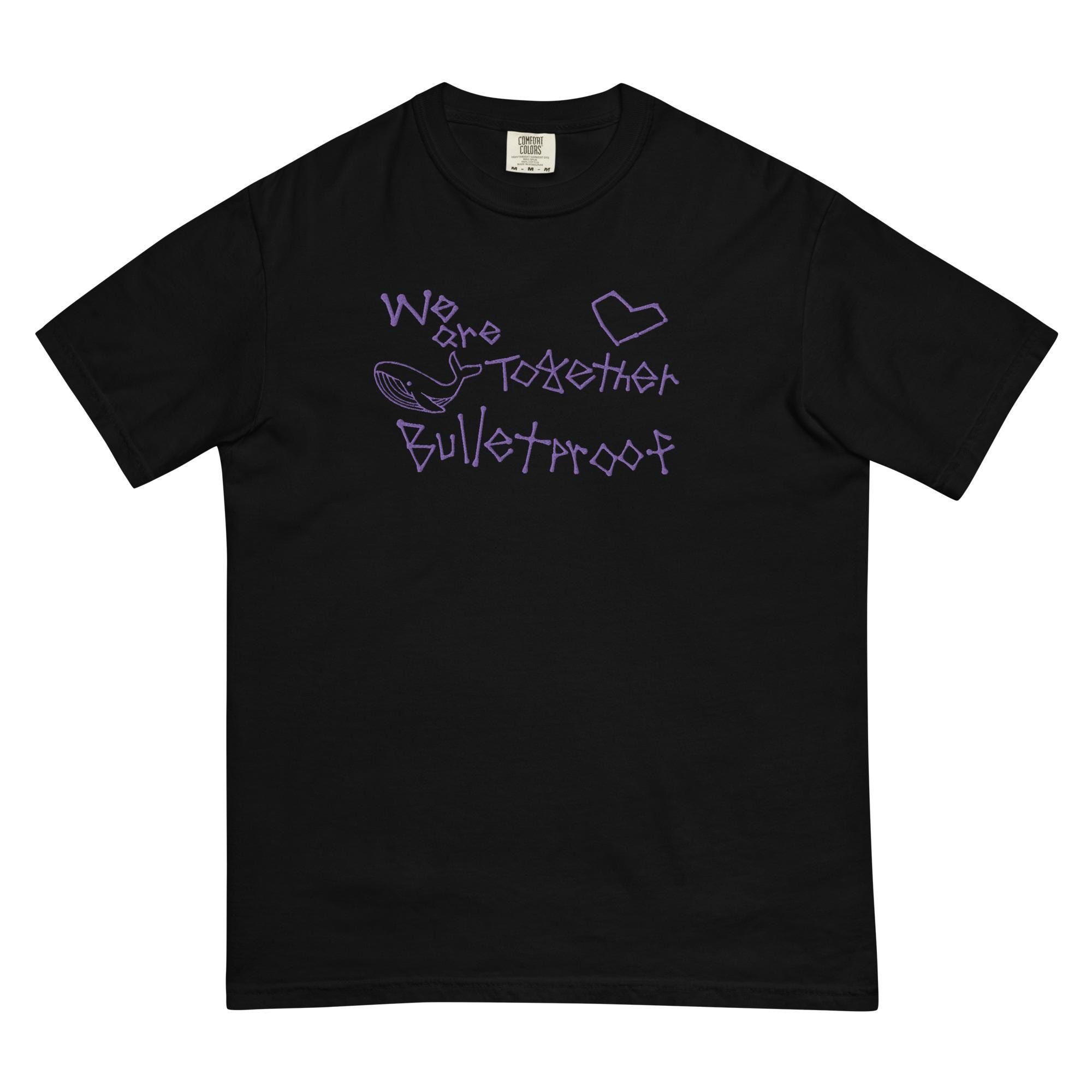 We Are Together Purple Letter Print Mens Crew Neck TShirt S