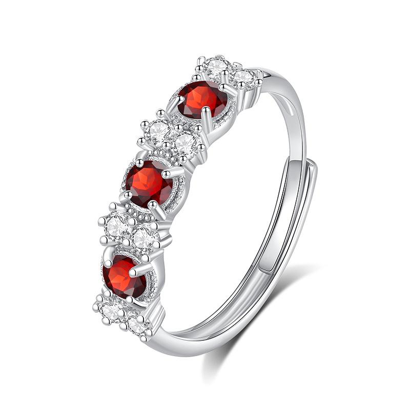 Shining Western Regions Colored Treasure Natural Crystal Stone Jewelry S925 Sterling Silver Niche Light Luxury Ring Women's Fashion Jewelry Gifts