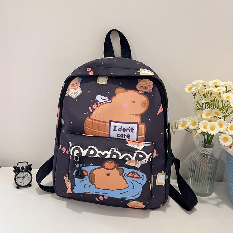 Capybara Childrens Cartoon Backpack With Lightweight Design For Kindergarten Students