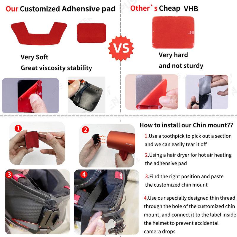for Shoei Hornet ADV / X2 Helmet Custom Aluminium Chin Mount for GoPro13 12 11 DJI Action5pro 4 3 Insta360 X4 X3 Ace pro Camera