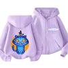 Moletom com Capuz e Zíper Kpop Caçadores de Demônios Infantil Huntrix Rumi Zoey Desenho Animado Moda Moletom com Zíper Menino Menina Tops Casuais Roupas Infantis Presente