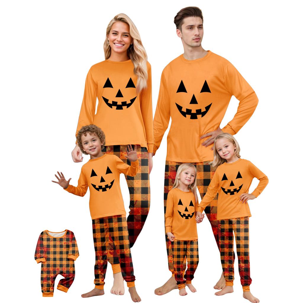 Druck Niedliches Familien-Set Pyjamas, Hauskleidung, Familien-Set Langarm-Oberteil Hosen-Set