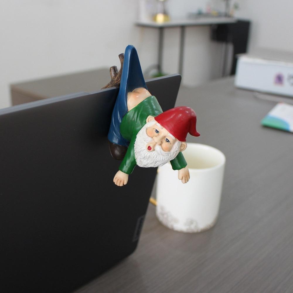 Funny Mini Gnome Hanging Statue Cartoon Dwarf Miniature Sculpture  Flowerpot Decoration