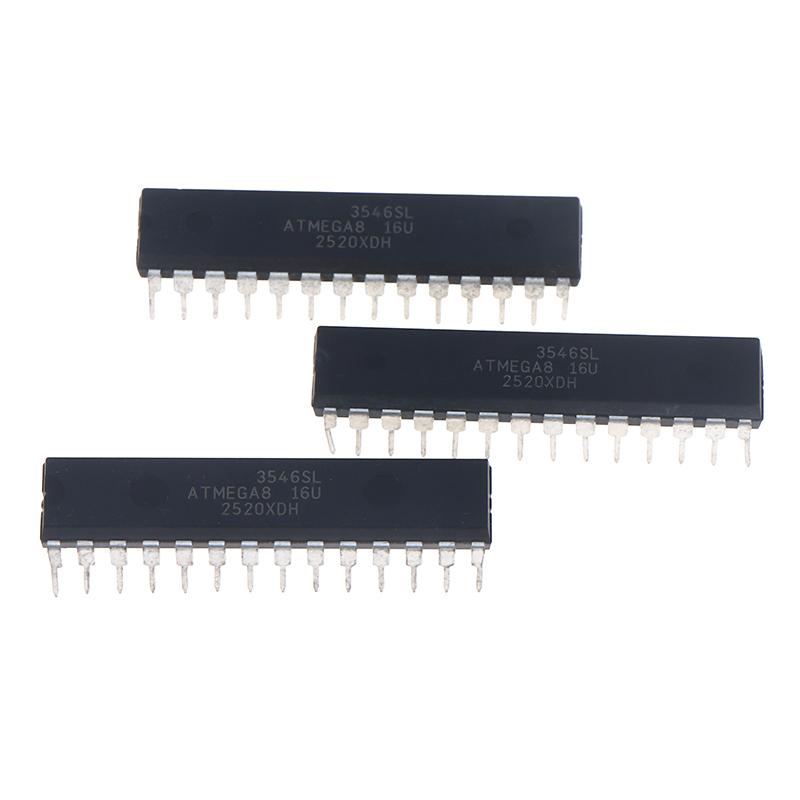 1/3Pcs Atmega8-16Pu Dip-28 Avr/8-Bit Microcontroller Ic 16Mhz For Development Board Accessories