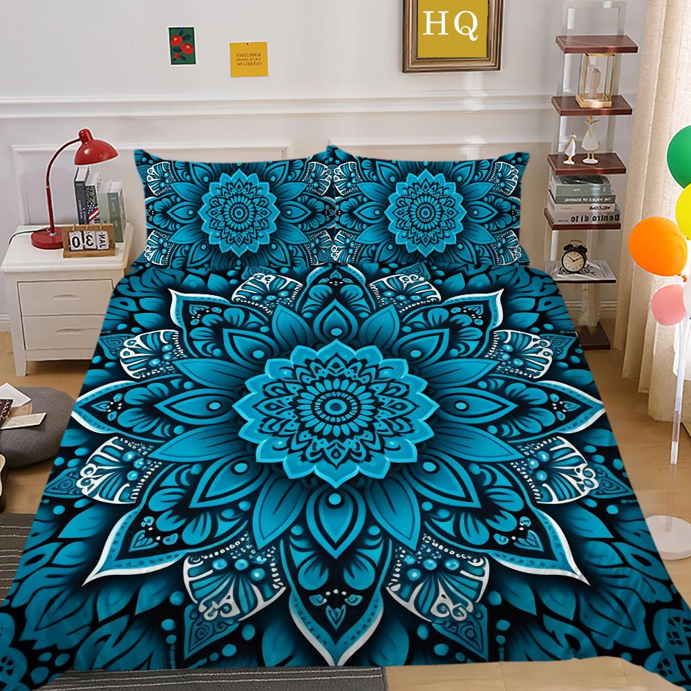 3D Beautiful Mandala Printing Woman Bed Set Cover Double Size Duvet Cover Polyester Comforter Cover Suit