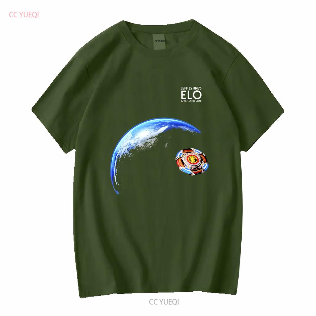 Jeff Lynne S Elo Over And Out Electric Light Orchestra World Spaceship T Shirt Vintage Washed Streetwear Versatile Breathable