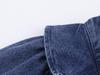 Moda femminile europea e americana: Camicia di Jeans a Strati Casual e Cintura con Jeans a Vita Bassa e Gamba Larga