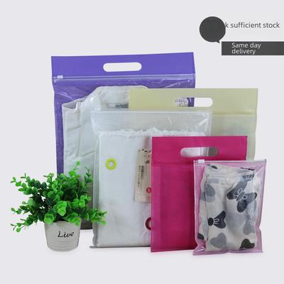 Portable Zippered Non-Woven Clothing Bag - Clear Self-Sealing Sweater Storage