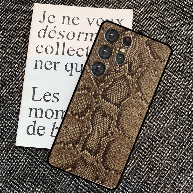 Snake Skin Texture Case For Samsung Galaxy S21 S22 S23 S24 Ultra Note 20 Note 10 S8 S9 S10 Plus S20 FE Cover