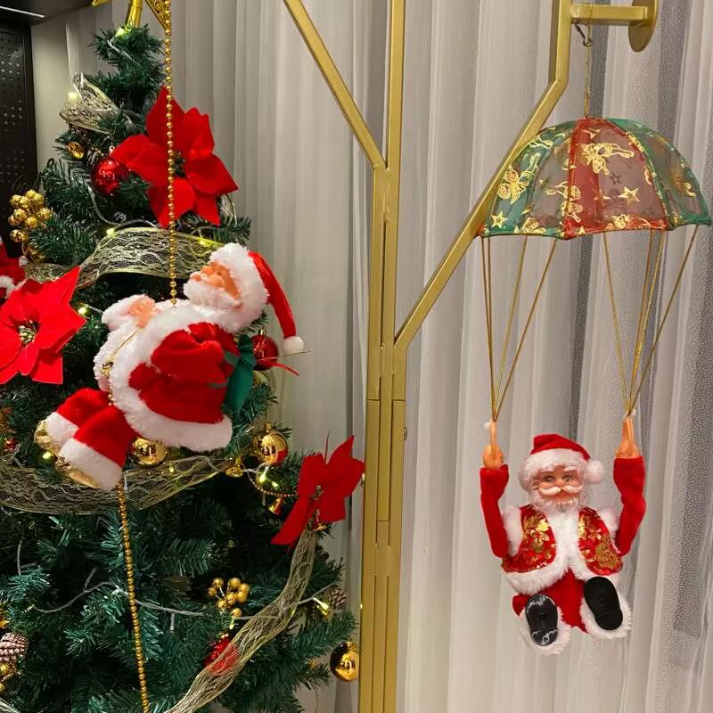 Electric Santa Claus Climbing Ladder with Beads - Christmas Ornament and Gift