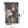 5D DIY Full Round Drill Diamond Painting Women&Wolf Home Decor Art Craft 40x60cm