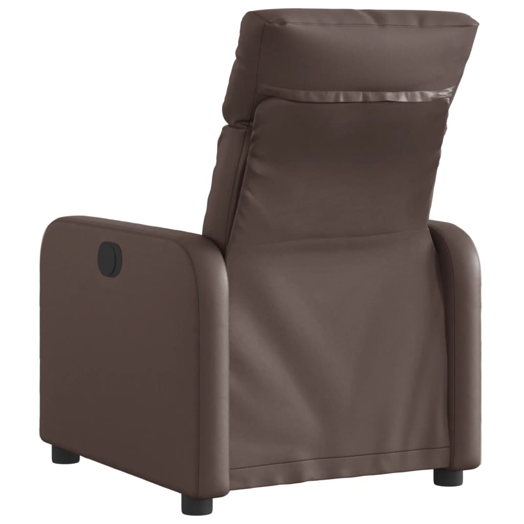 Vidaxl Electric Recliner, Brown, Upholstered with Faux Leather