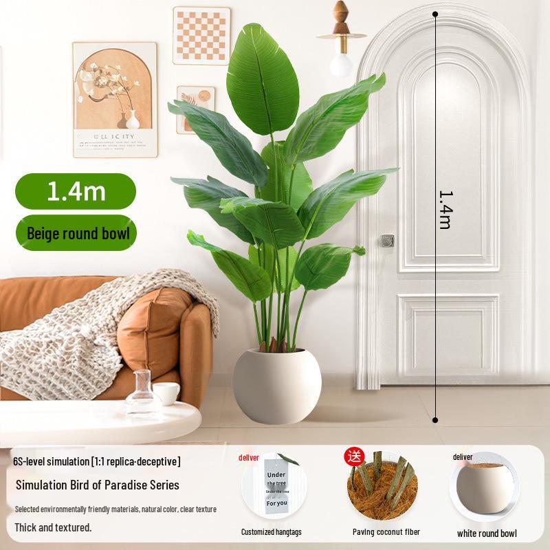 Large Artificial Traveler's Palm and Bird of Paradise Potted Tree for Indoor Decoration