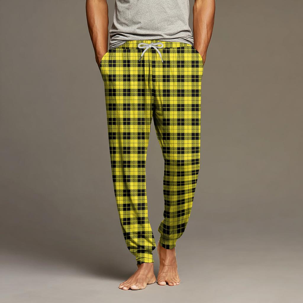 Men's Drawstring Pocket Cuffed Casual Pants Home Sleep Pants