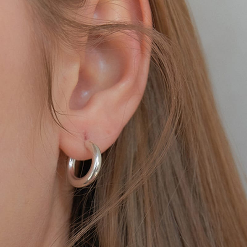 OVLA (SILVER 925) Pipe Ring earring_S JE031