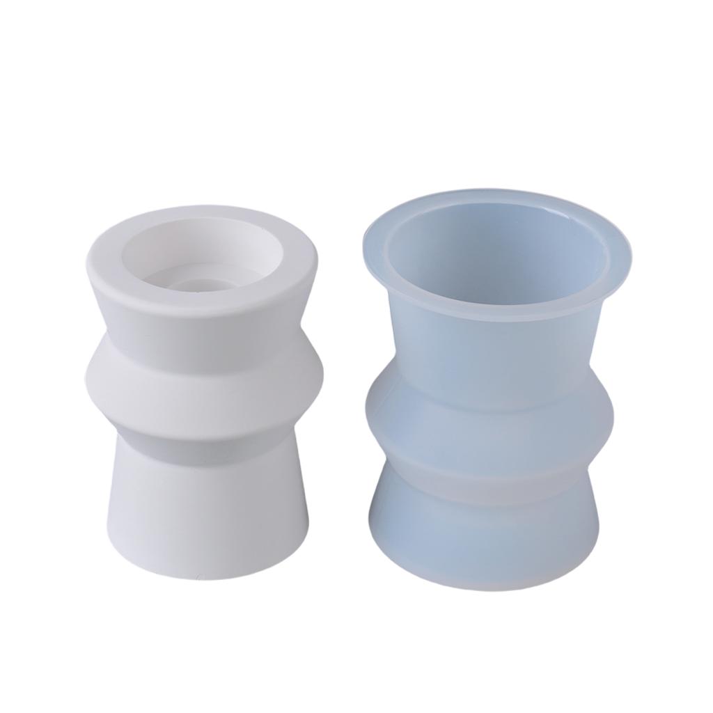 Nordics Style Candlestick Silicone Molds Roman Pillar Candle Holder Molds Ornament Plasters Molds for Table Decoration