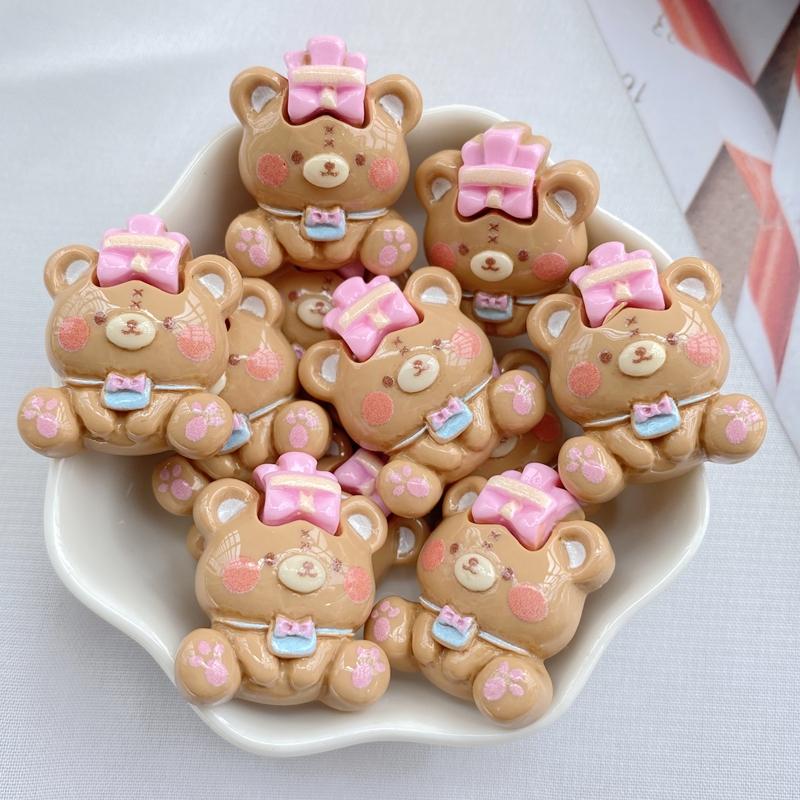 10Pcs New Cute Little Bear Series Flat Back Resin Scrapbooking DIY Jewelry Hairpin Craft Decoration Accessorie