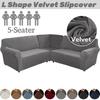 Velvet 3 Pcs L Shaped Couch Covers Sectional Sofa Corner Sofa Cover Plush Stretch 5 Seater Corner Sofa Slipcover Couch Protector