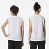 Mizuno NaviDry Training Wear Tank Round UPF Top, Shirt, Neck, Sleeveless, Junior, Moisture-Wicking, Quick-Drying, 15, Unisex, 32MAB499, White/Black