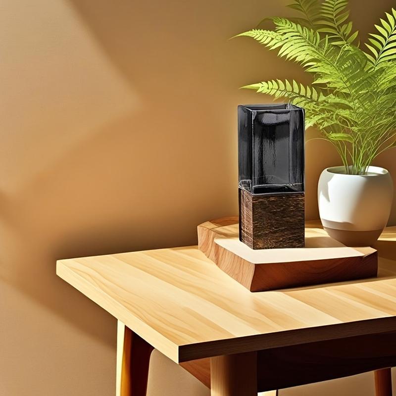 10/12x25/30cm Ornaments Multifunctional Acrylic Vase High-End Square Shape Elegant Home Decor Minimalist 1 Set