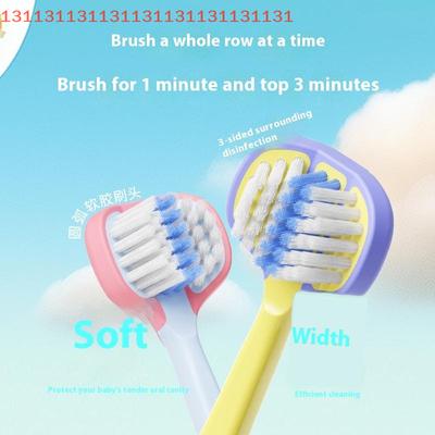 Antibacterial Cleaning Toothbrush For Children Three-sided Soft Bristle Toothbrush For Infants And Toddlers Aged 3-12
