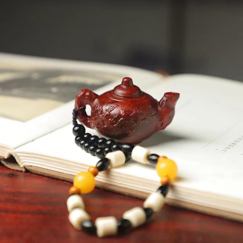 Rosenholz Pixiu Reichtumsanhänger - Nashornhorn-Design