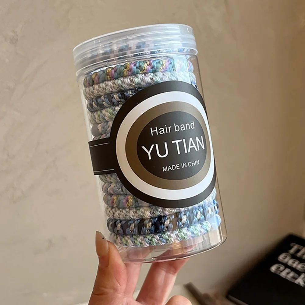 15Pcs Woven High Elasticity Hair Bands for Women's Hair Tie Basic Rubber Bands Thickened High Ponytail Headband Hair Accessories