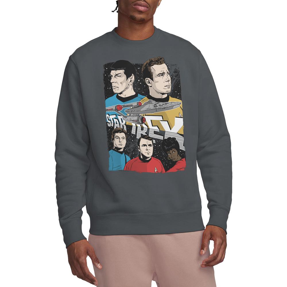 STAR TREK Unisex Adult Illustrated Crew Sweatshirt