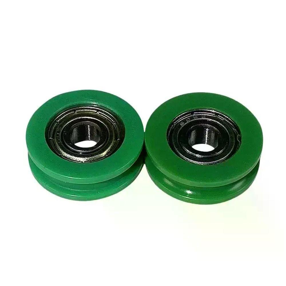 10Pcs Stainless Steel Bearing Pulley 5mm Rubber-Coated Pulley  for Bathroom Mobile Door