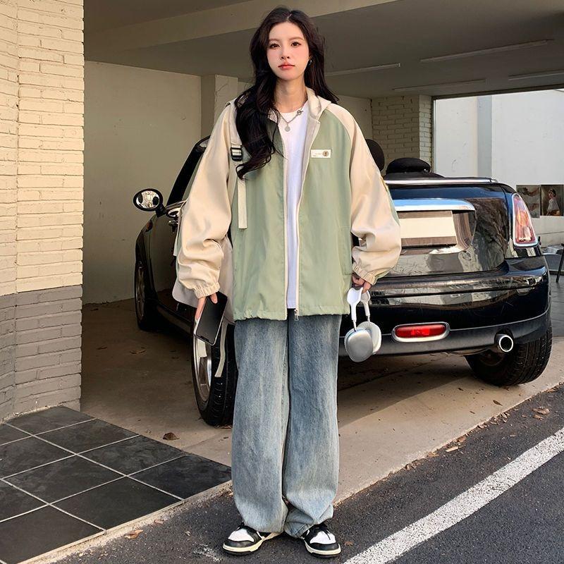 

Американская ретро-блейзерная бейсбольная форма с капюшоном, весна и осень, новое свободное корейское студенческое универсальное модное брендовое пальто для детей XXXL зелёный